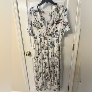 Floral High Low Maxi Dress